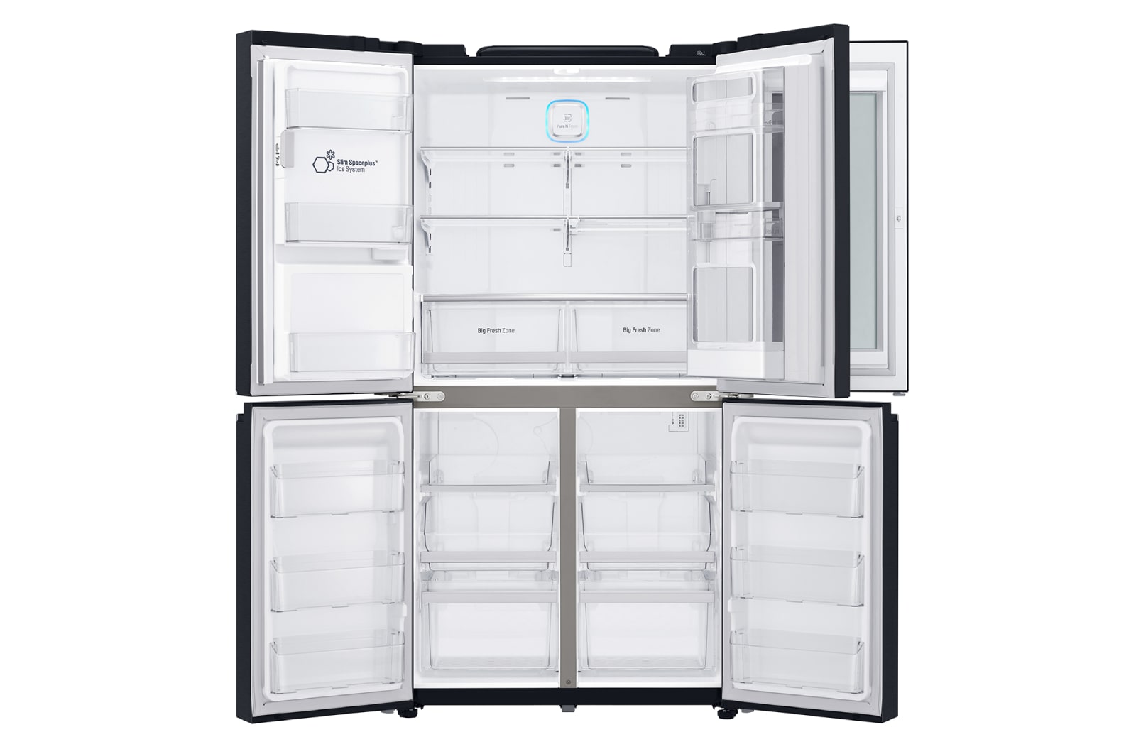 LG 910L French Door Fridge, with InstaView Door-in-Door®, in Matte Black Stainless Steel, GF-V910MBSL